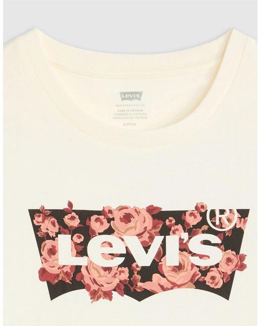 Levi's Natural Levi's The Perfect Wordmark Graphic Crew Neck Short Sleeve T-Shirt
