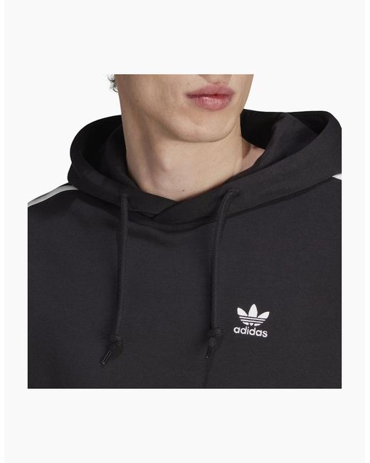 Adidas Black Originals 3-Stripes Pullover Hoodie Winter Fleece Hooded Sweatshirt for men