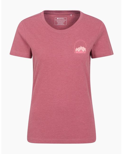 Mountain Warehouse Pink Ladies Mountain Scene Organic T-Shirt