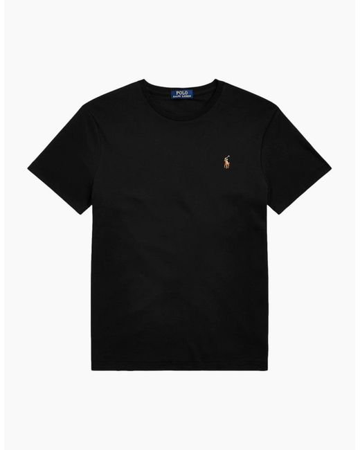 Polo Ralph Lauren Black Interlock Custom Slim T-Shirt 001 for men