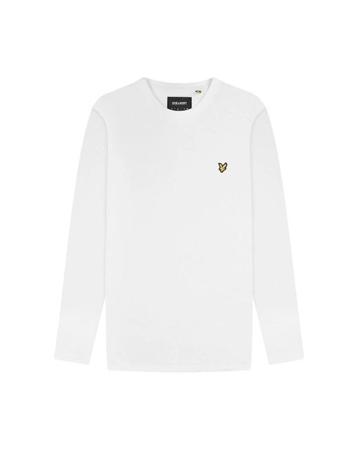 Lyle & Scott White Lyle & Scott Branded Long Sleeve T-Shirt for men