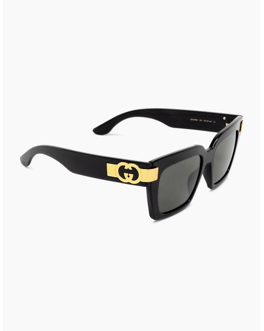 Gucci Black Gg Interlocking Logo Sunglasses