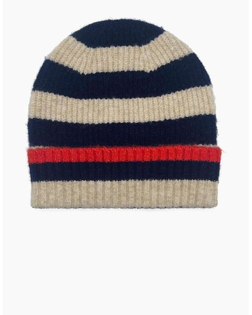Nooki Design Blue Farah Knitted Stripe Beanie