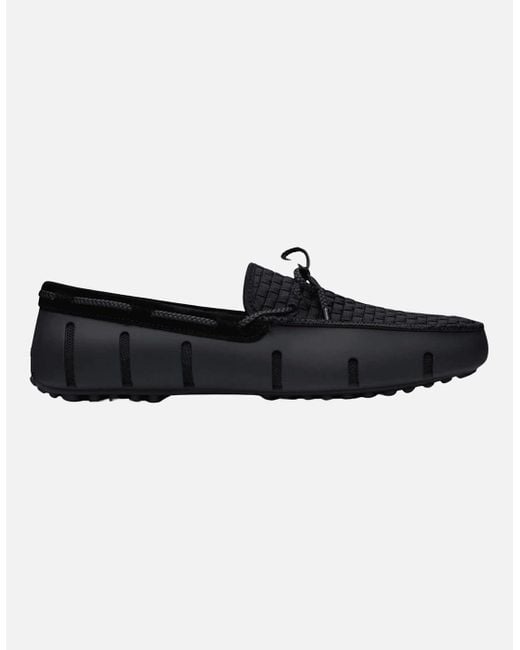 Swims Black Woven Driver Loafer for men