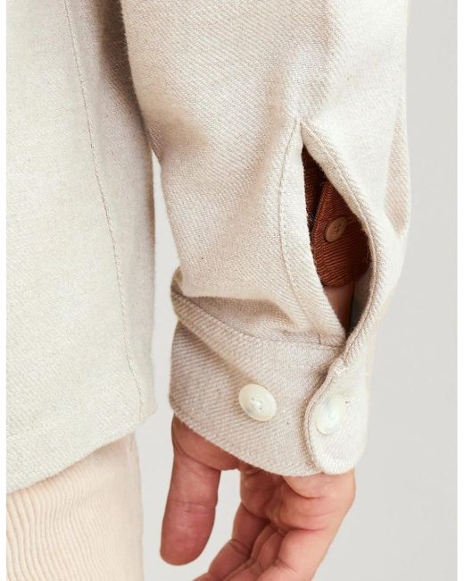 Jack & Jones White Solid Patterned Chest Pocket Overshirt for men