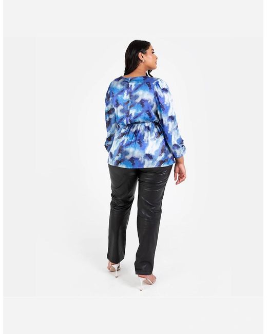 Lovedrobe Blue Ls Wrap Top