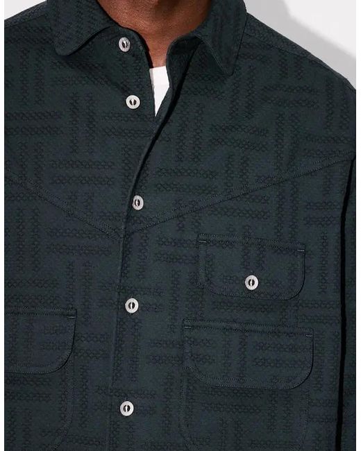 KENZO Blue Weave Workwear Overshirt for men
