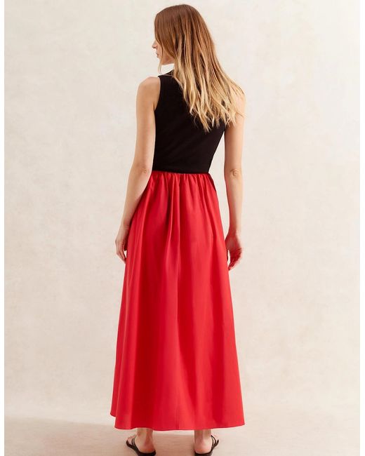 Ro&zo Red Cotton Poplin Skirt