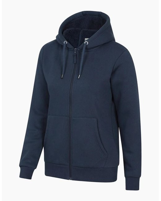 Mountain Warehouse Blue Ladies Dalton Sherpa Lined Full Zip Hoodie