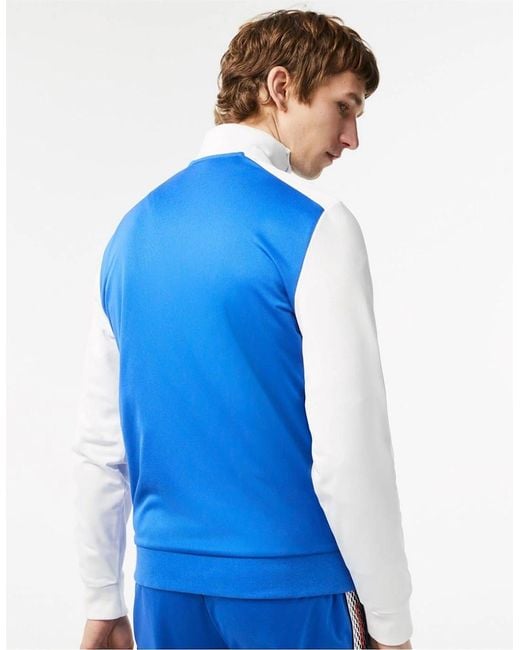 Lacoste Blue Regular Fit Zip Neck Long Sleeve Sweatshirt for men