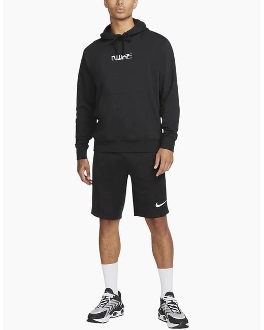 Nike Gray Hoodie Sweatshirt Club Fleece Pullover Standard Fit Cotton Sportswear for men