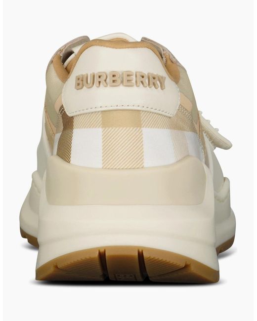 Burberry White Ramsey Check Sneakers