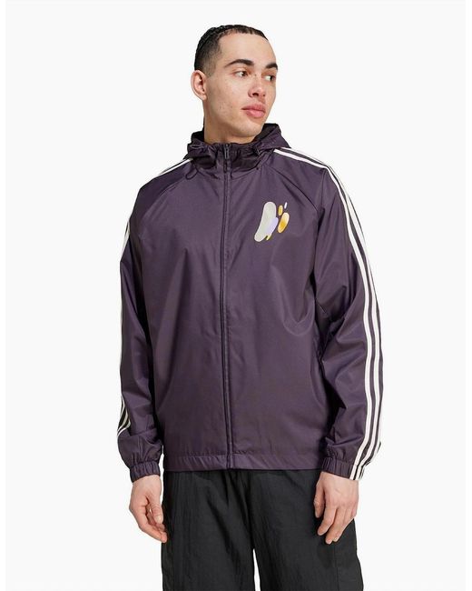Adidas Purple Szn Wb Anorak for men