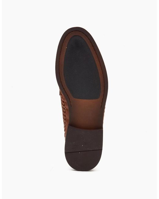 Base London Brown London Bracken Leather Tan Loafers for men