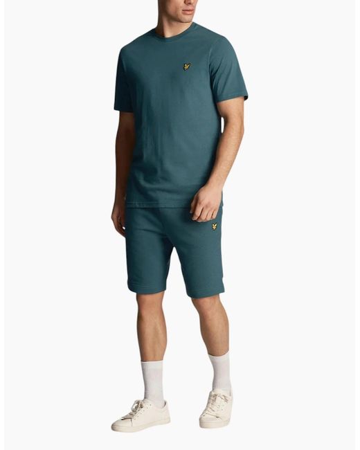 Lyle & Scott Blue Lyle Scott Short Sleeve T Shirts Regular Fit Crew Neck Summer Cotton Tee for men