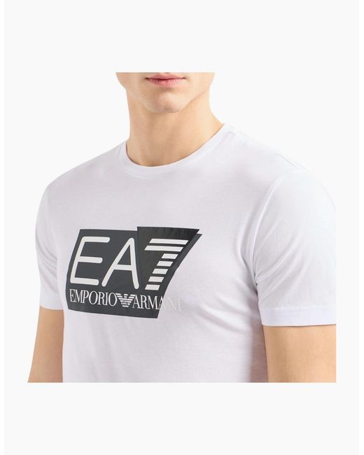 Armani White Ea7 3Dpt81 T Shirt Emporio Short Sleeve Casual Cotton Tee Top for men