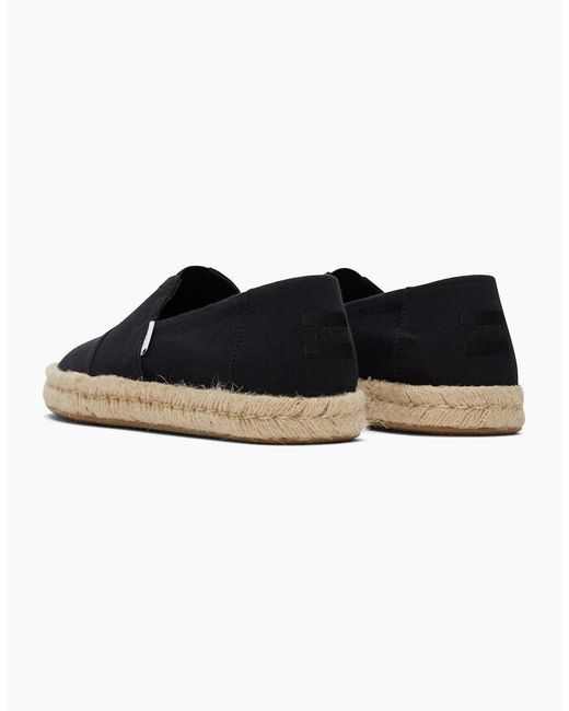 TOMS Black Alpargata Rope 2.0 Slip On Shoes for men