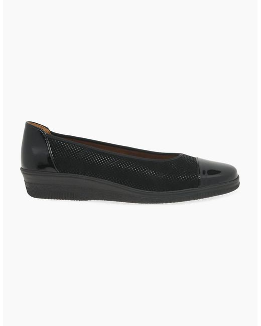 Gabor Black Petunia Accent Low Heeled Pumps