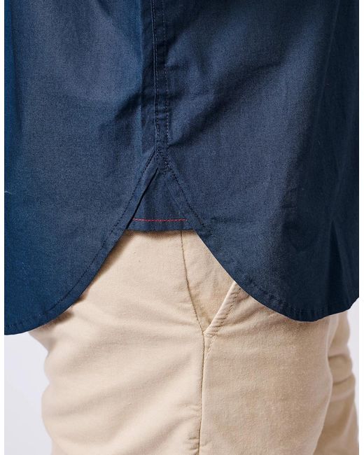 aubi Blue Chase Poplin Shirt for men