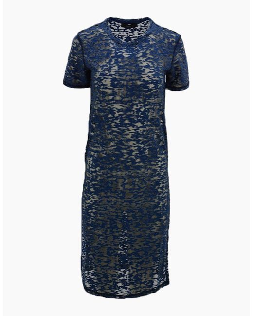 DIESEL Blue T Zitu C Dress Round Neck Short Sleeve Party Tops Summer Outwear