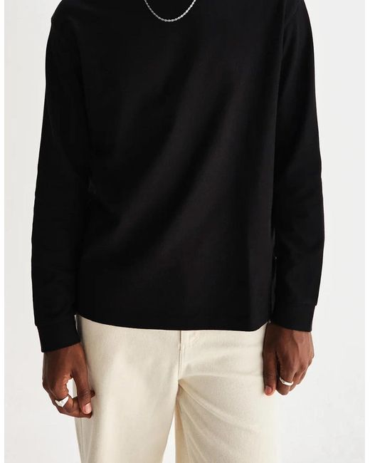 Wax London Black Hayden Textured Long Sleeve T-Shirt