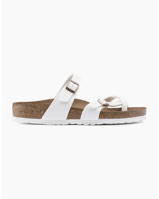 Birkenstock White Mayari Birko Flor Sandals
