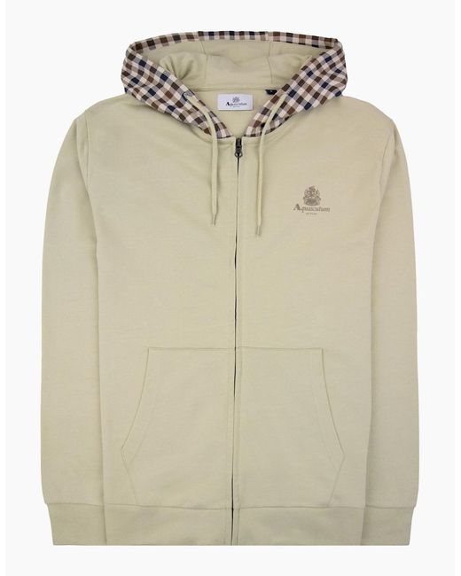 Aquascutum Natural Fz Club Check Hoody 03 for men