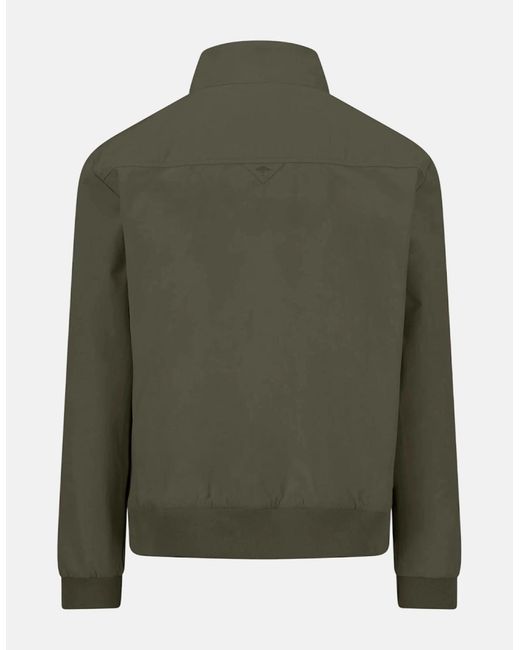 Fynch-Hatton Green Stand Collar Harrington Jacket Dark Khaki for men