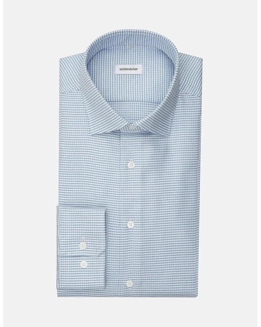Seidensticker White Slim Fit No Iron New Kent Structured Business Shirt Light for men