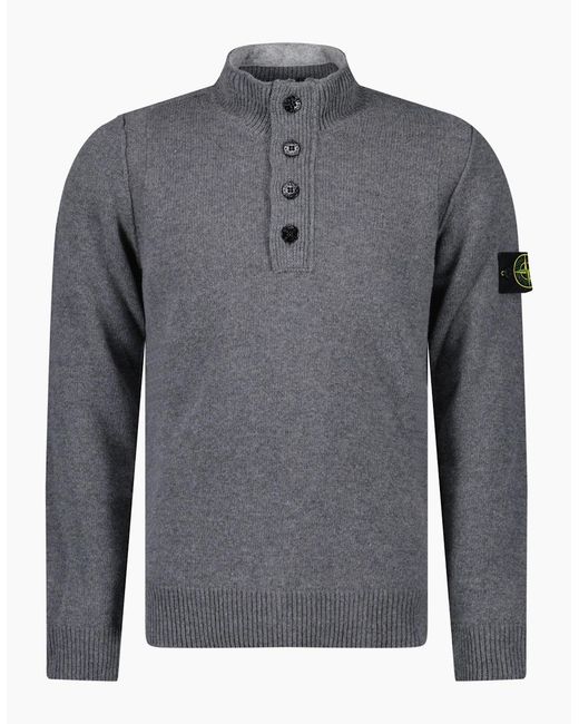 Stone Island Gray Half-Zip Jumper for men