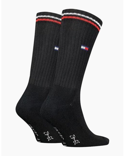 Tommy Hilfiger Black 2-Pack Tommy Jeans Logo Sports Socks for men