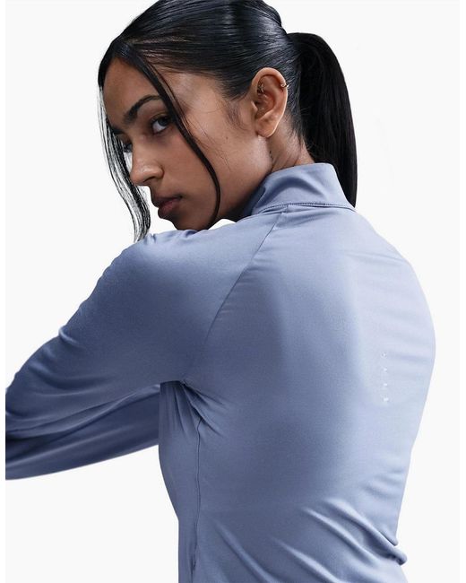 Nike Blue Swift 1 4 Zip Running Top