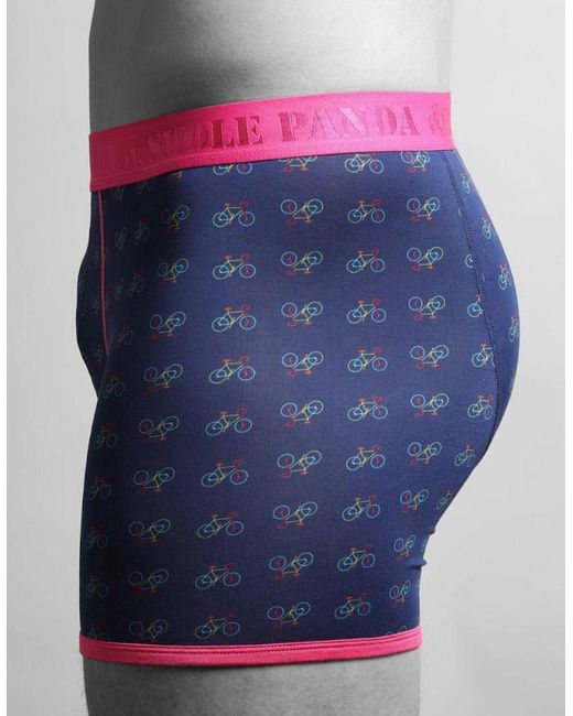 Swole Panda Blue Bicycles Bamboo Boxer Brief for men