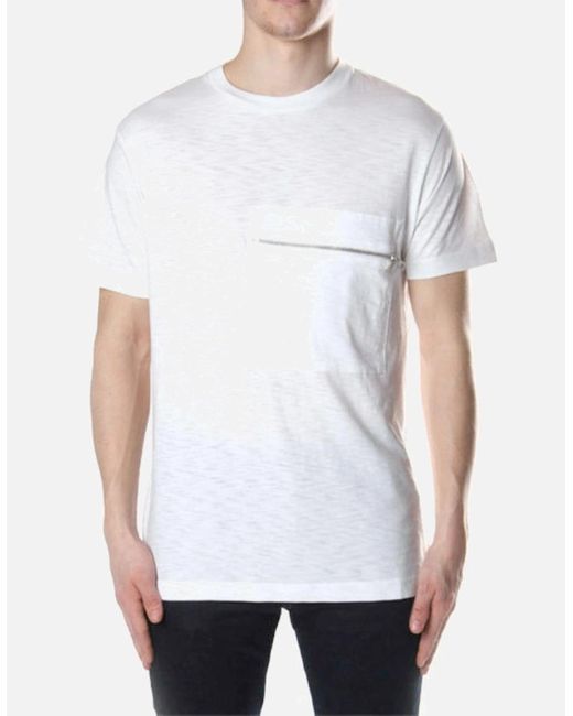 DIESEL White T Det T Shirt Crew Neck Casual Summer Cotton Polo Casual Tees for men
