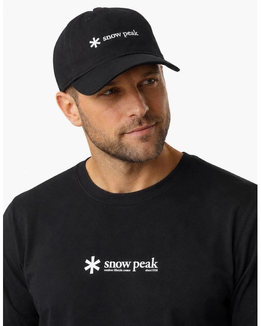 Snow Peak Black Snow Peak Logo Cap for men