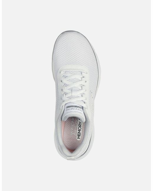 Skechers White Flex Appeal 5.0 Uptake 150206-Wsl/ Lace Up Shoe