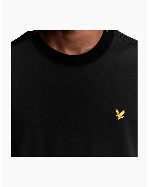 Lyle & Scott Black Lyle & Scott Tape T-Shirt for men