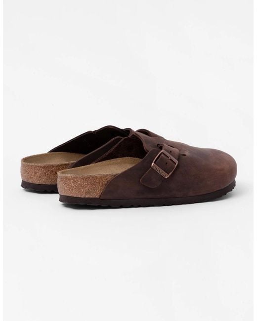 Birkenstock Boston Brown Oiled Nubuck Leather Clogs for men