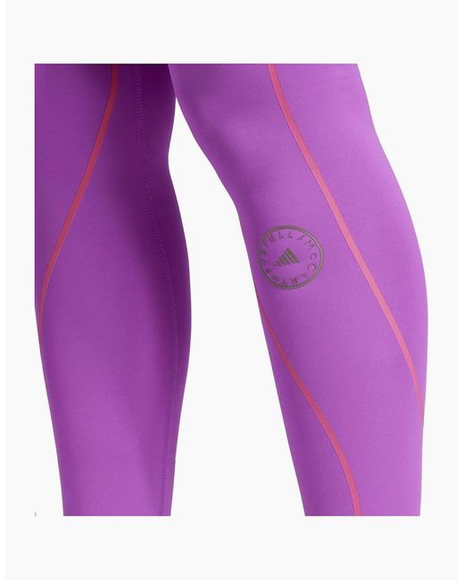 Adidas Purple Solid Patterned Skinny Fit Leggings