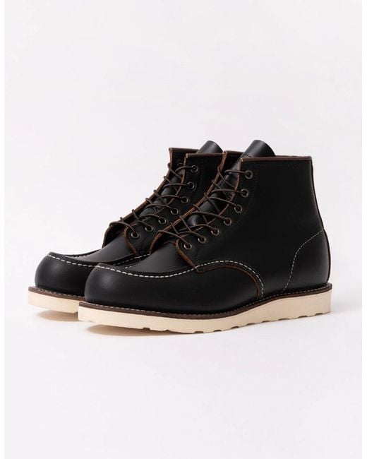Red Wing Black 6 Inch Moc Toe Boot for men