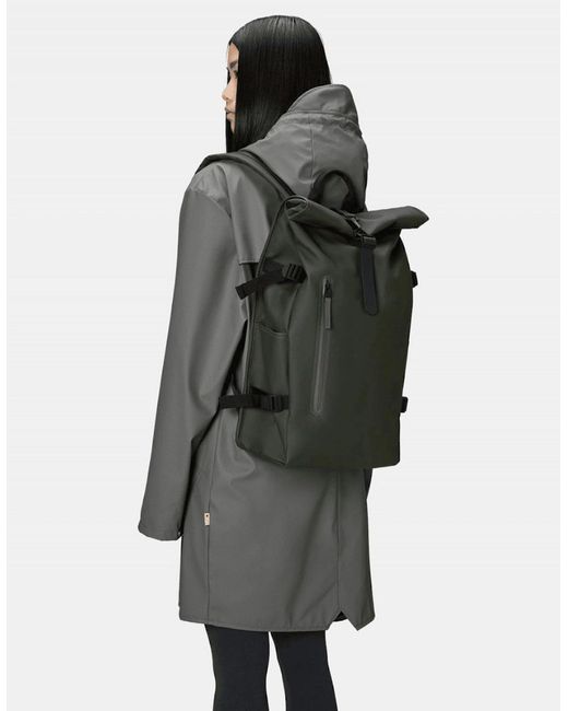 Rains Green Rolltop Rucksack Large