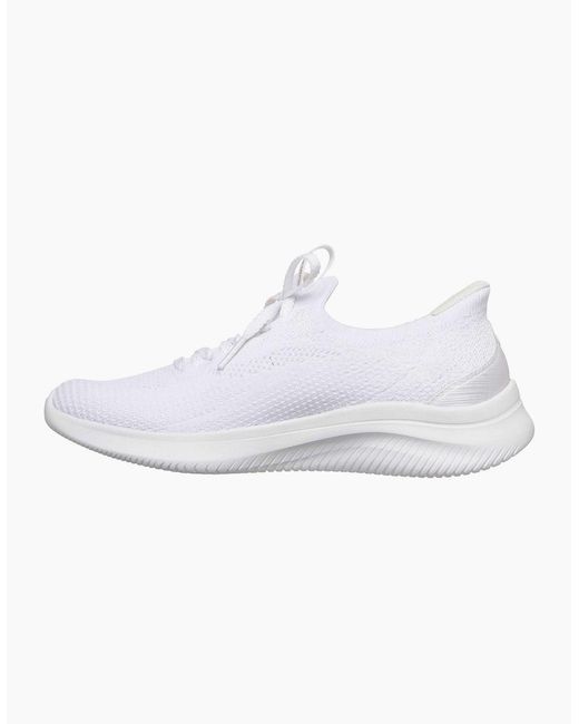 Skechers White Ultra Flex 4.0 Textile Standard Trainers