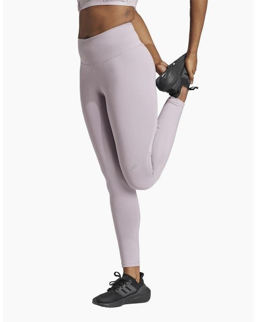 Adidas Purple Ultimate Solid Patterned Running Leggings
