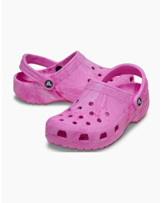 CROCSTM Pink Classic Marbled Clogs