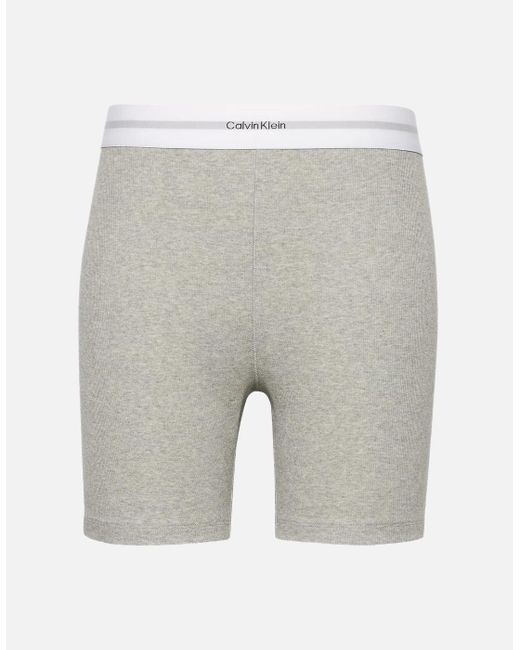 Calvin Klein Modern Rib Cycling Shorts, Heather in Grey Lyst UK