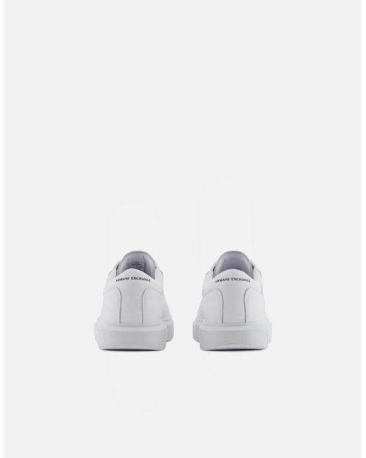ARMANI EXCHANGE White Leather Sneakers for men