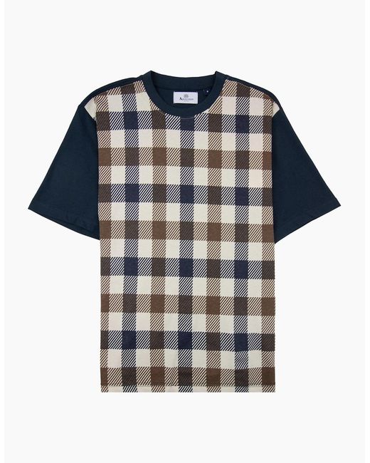 Aquascutum Blue Macro Iconic Front T-Shirt 11 for men