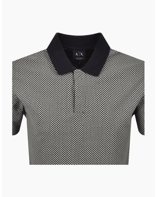 ARMANI EXCHANGE Gray Patterned Polo Shirt for men