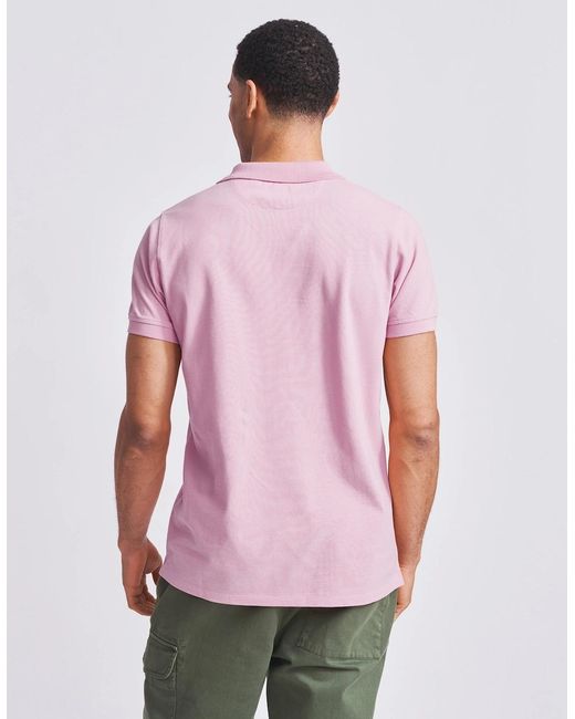 aubi Pink Marcel Pique Polo for men