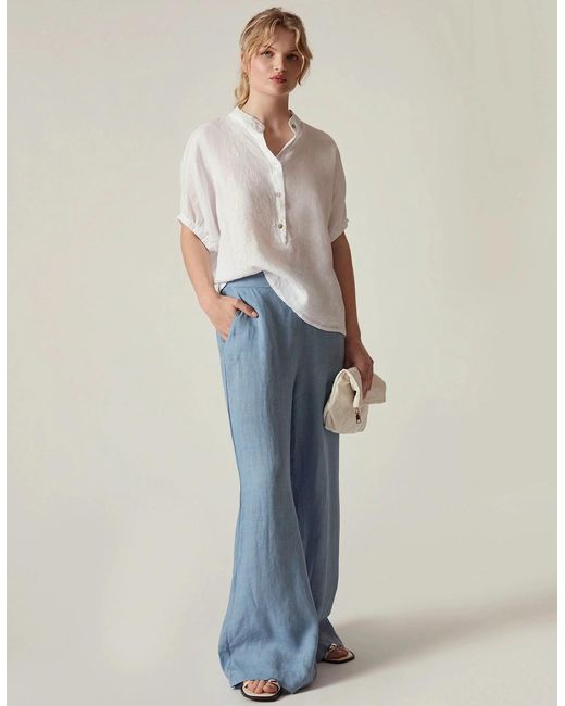 James Lakeland Gray Relaxed Linen Blouse